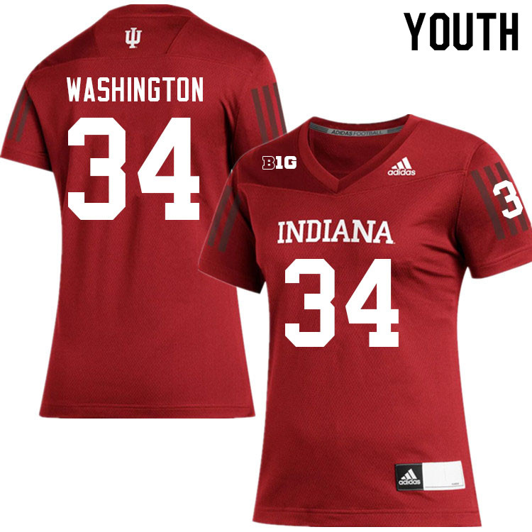 Youth #34 Chase Washington Layne Indiana Hoosiers College Football Jerseys Sale-Crimson